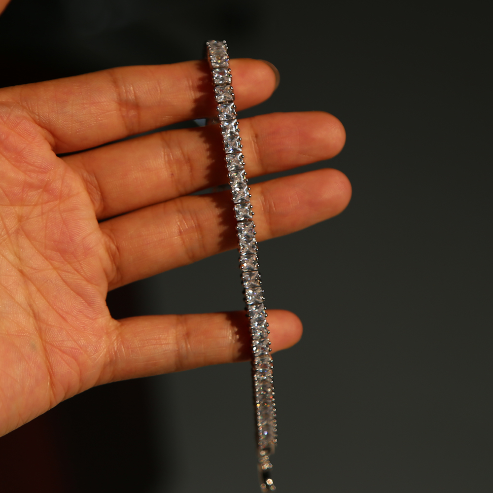 

fashion designer sqaure cz paved tennis bracelet bangle for men hip hop jewelry iced out mens tennis chain bracelet for men jewelr