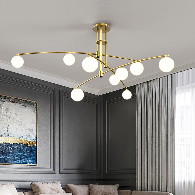 

Modern minimalist glass ball LED chandelier Nordic living room lighting fixture home restaurant lights dining room hanging lamp
