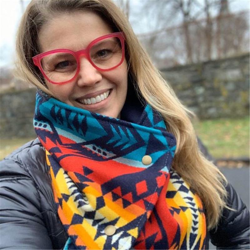 

Wraps Women Casual Printing Scarf Fashion Retro Multi-purpose Shawl Button Scarves Female Hijab Lady Pañuelos Mujer #T1G