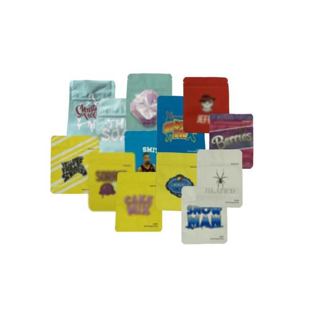 

Flower Mylar Edible Bags Gummies Edibles Packaging Bags California Lemon Chello Snow Man Smith Sorbet Cake Gummy Smell Proof Bag