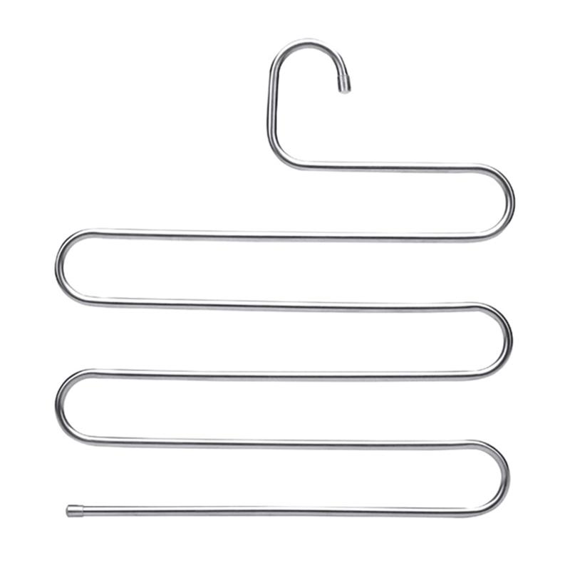 

Multi Layers Pants Hangers S-Shape Closet Storage Space Saving for Trousers Home Room DNJ998