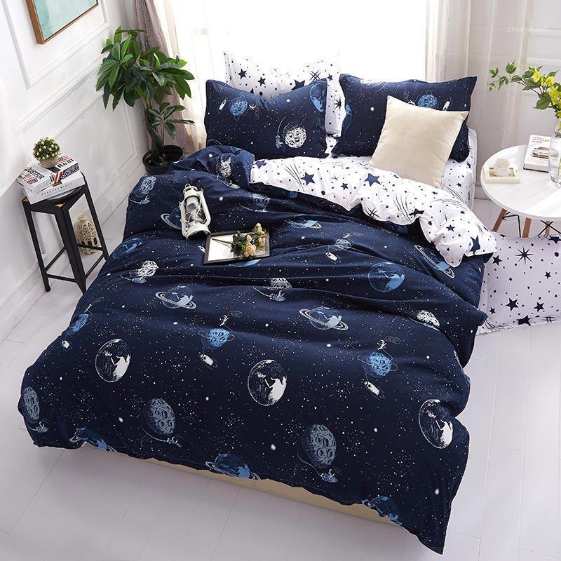 

Bedding Sets Planet Printed 4pcs Girl Boy Kid Bed Cover Set Duvet Adult Child Sheets And Pillowcases Comforter 61017