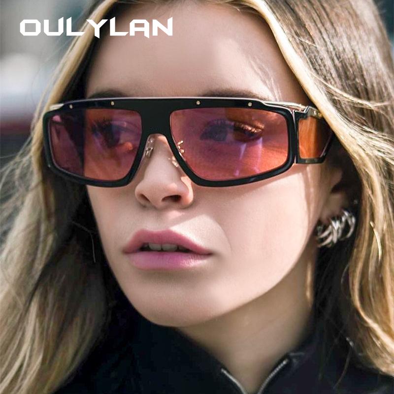 

Oulylan Rimless Square Sunglasses Women Men Trending Designer Sun Glasses Shades Ladies Small Rectangle Sunglass UV400 Unisex