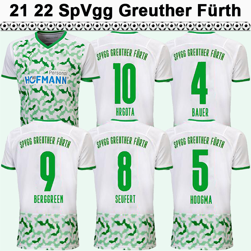 

21 22 SpVgg Greuther Furth Mens Soccer Jerseys GREEN SEGUIN BAUER HOOGMA HRGOTA NIELSEN FEIN Home Away Football Shirts Short Sleeve Uniforms, Qm6036 21 22 home no patch