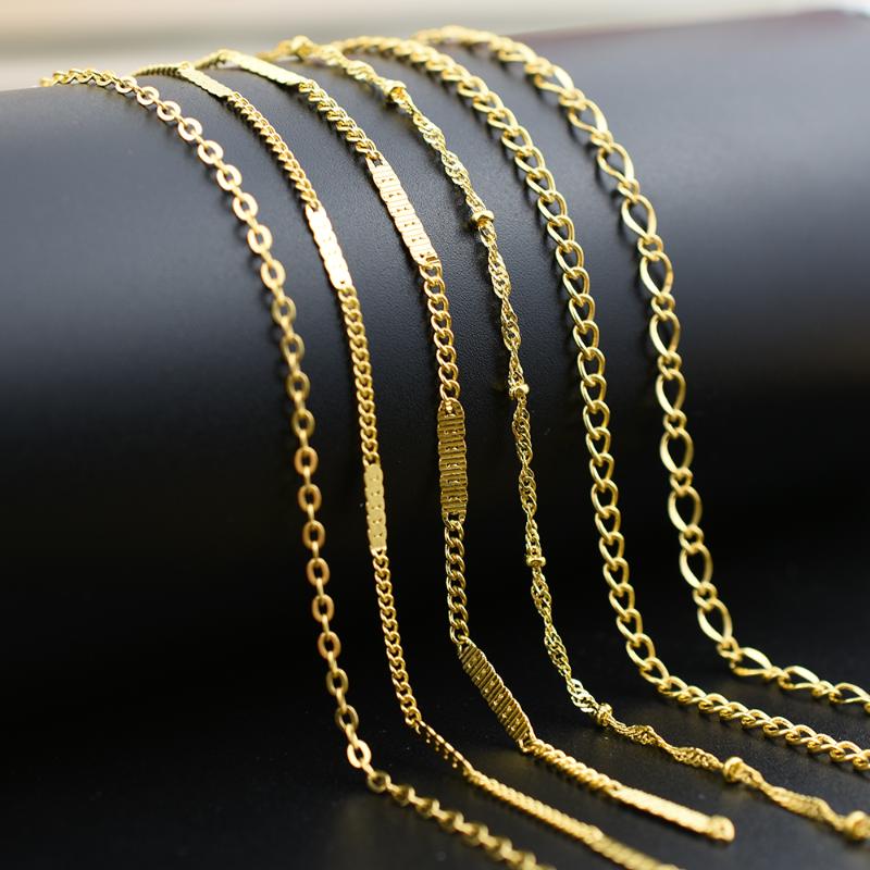 

100M 3D Gold Metal Steel Nail Chain Charm nails accessoires Punk Style UV Gel Polish DIY nail art decorations japanese Hot Sale