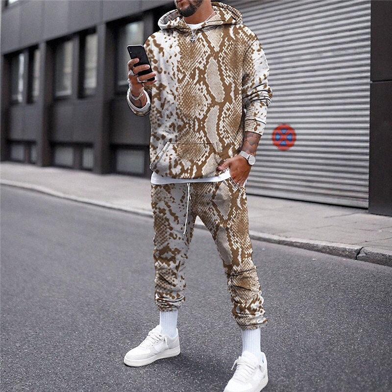 Sweats à Sweats à capuche 3D pour hommes Graphique serpent en peau de serpent à capuche occasionnel quotidien 3D imprimé décontracté Sweatwear Sw