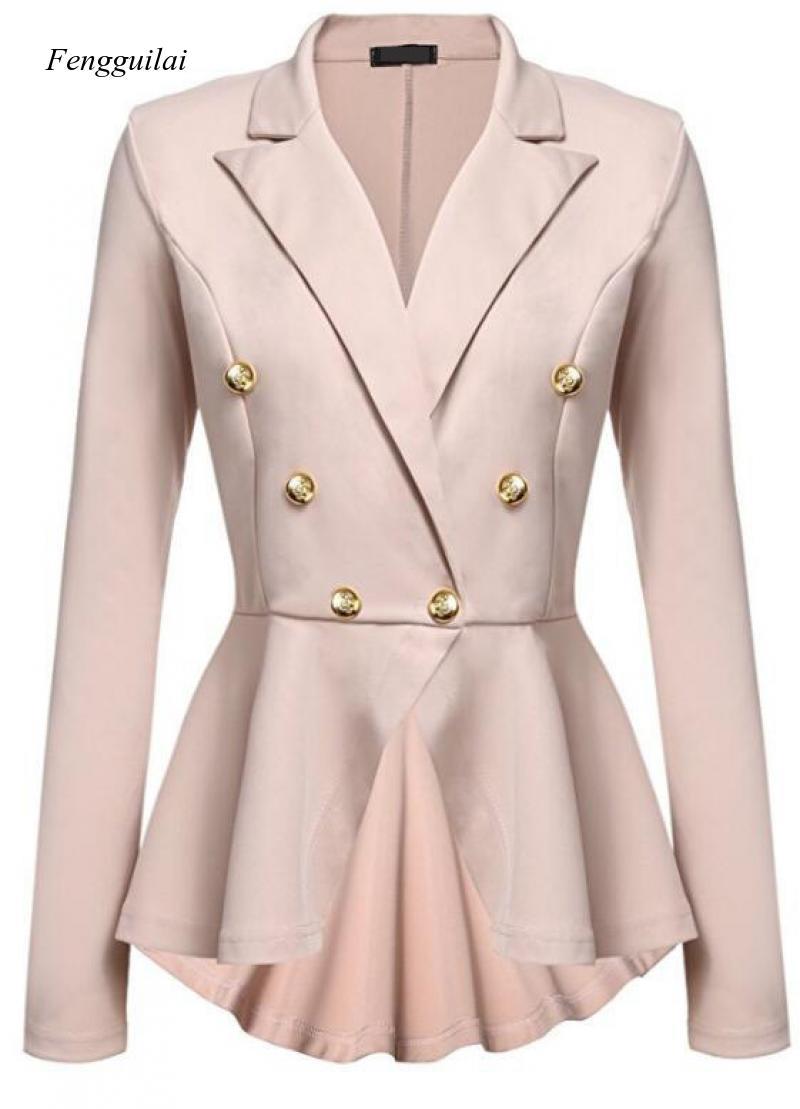 

Fashion Slim Fit Women Jackets Womens Ladies Office Jacket Elegant Female Solid Button Plus Size, Black