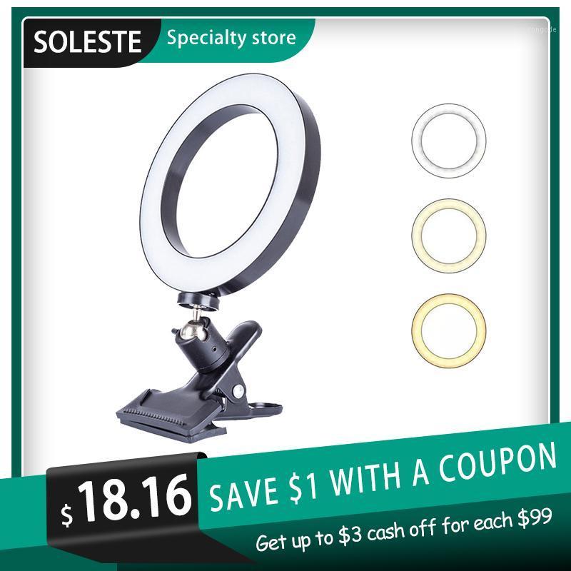 

SOLESTE Selfie ringlight with USB Light Ring Lamp Clip for Live Studio Makeup 16cm/20cm Photography Ring lamp Dimmable LED1