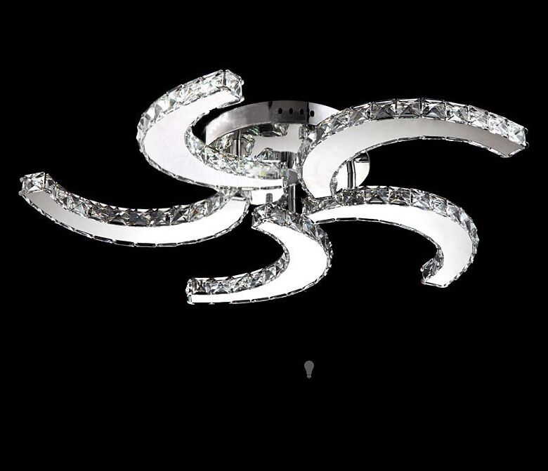 

new style modern chrome 3 / 5 Blades fan LED lustre ceiling lights crystal lamps ,led bulb light for dinning room decorative