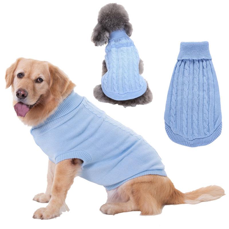 

Elastic Dog Sweaters Winter Clothes for Yorkies Small Large Animals Warm Cat's Clothing Dachshund Turtleneck Solid Color, Red