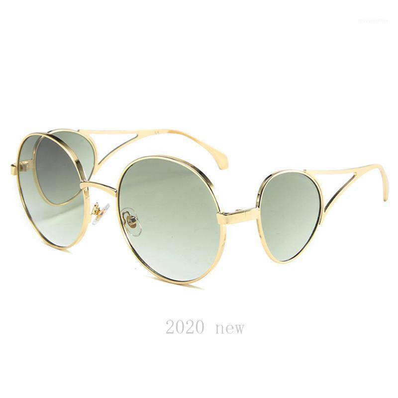 

round sunglasses for women 2020 new fashion brand green blue brwon sun glasses men female hip hop shades NX1
