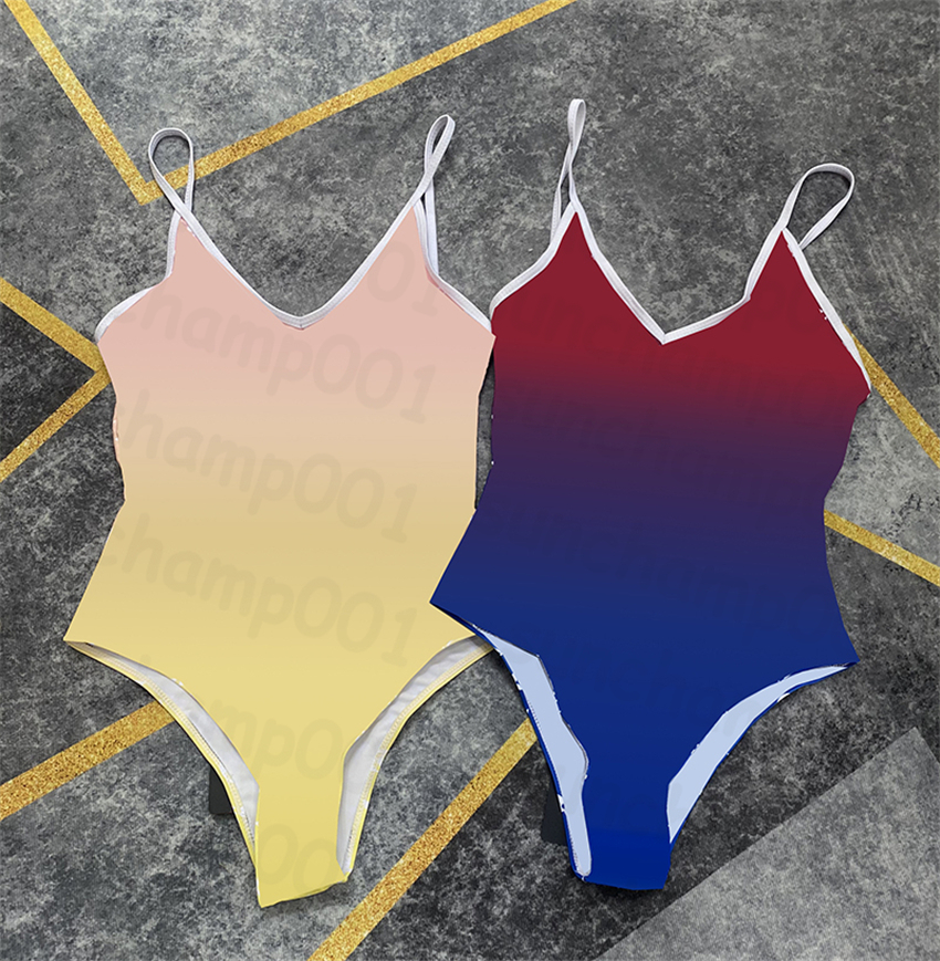 

Women Holiday Swimwear Fashion Gradient Design Bathing Suit Ins Sexy Beach Swimsuits Summer Water Sport Swimsuit