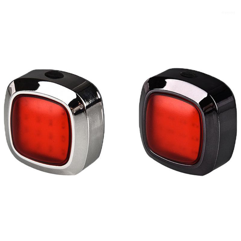 

Bike Tail Lamp Waterproof Bicycle Taillights USB Charging Bike Rear Light Five Gears Tail Lamp (Silver)1