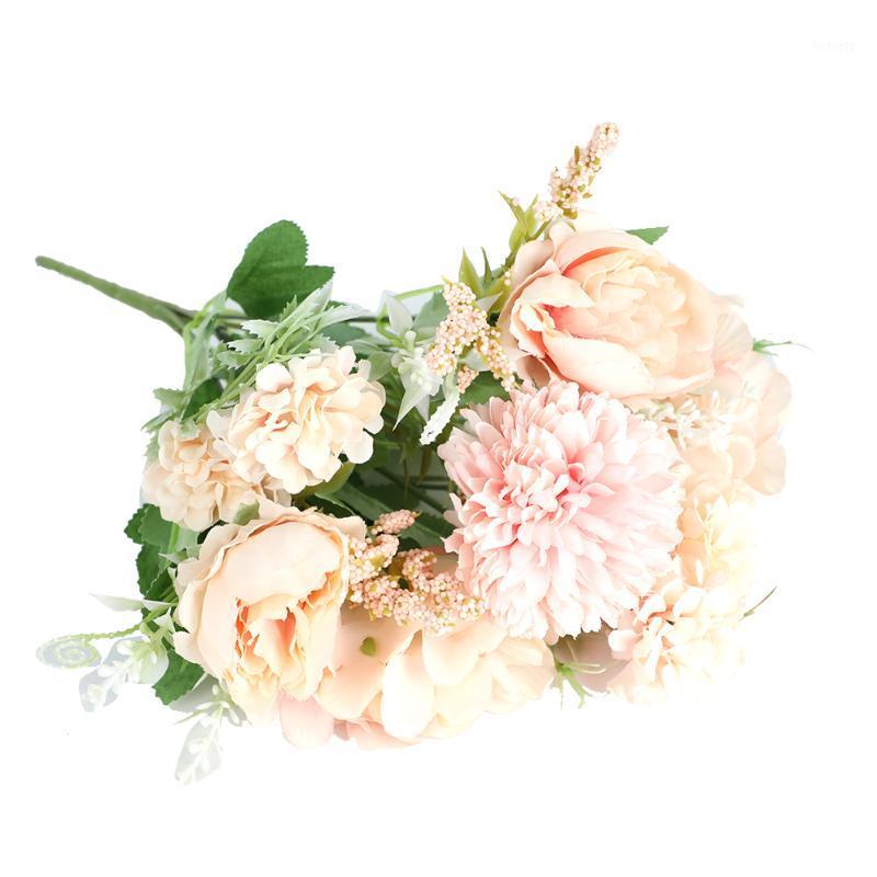 

1 Pcs Artificial Silk Flower Bouquet Peony Wedding Hand Bouquet Fake Flower Photography Props Handmade Floral Home Decoration1