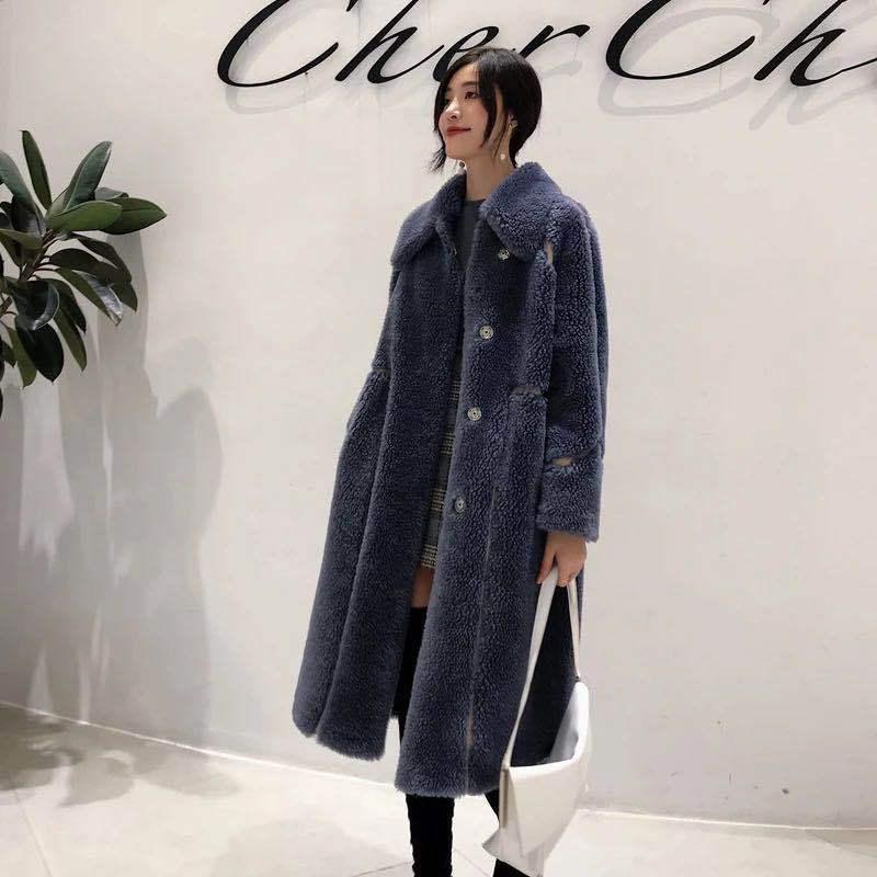

Winter Women High Quality Faux Fur Coat Long Fur Coat Loose Lapel OverCoat Thick Warm Plus Size Female Plush Coats Y235, Green