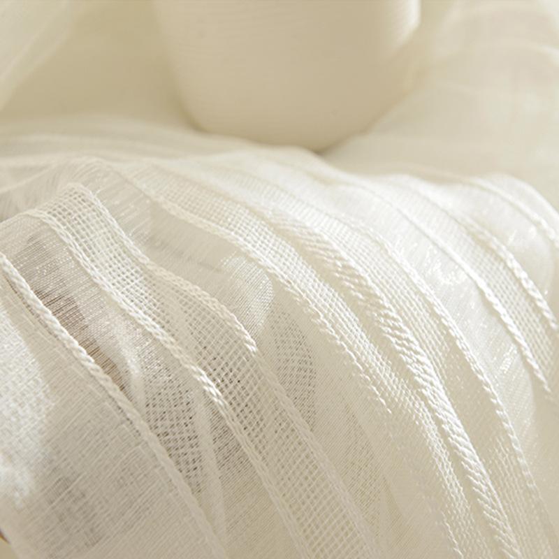 

American Style Jacquard tulle Curtains for Living Room Kitchen Cotton Linen White Sheer Window Curtain for Bedroom Luxury Drapes, Tulle 1 piece