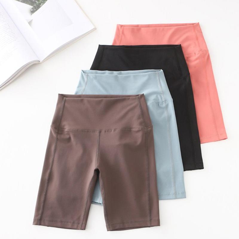 

Solid Yoga Shorts High Waisted Sports Tight Shorts Women Fitness Clothes Compression Lift Hip Workout Active Wear, Black