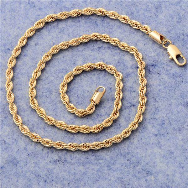 

Gussiarro Wholesale Yellow Gold-Color Men Cool Rope Chain Necklace Womens Clothing Accessories No Nickel Length 600mm