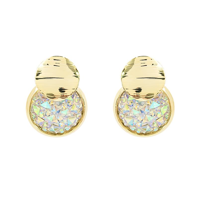 

New Fashion Simple Style Full of Diamond Earrings Girl Heart Daily Versa Luxury Earrings Silver Needle Temperament Earrings