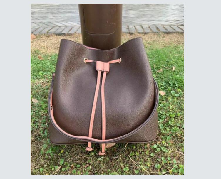 

Women's Bucket Shoulder Bags escale neonoe Crossbody Bag Genuine Leather Handbags Adjustable Strap New Fashion Bags, Red