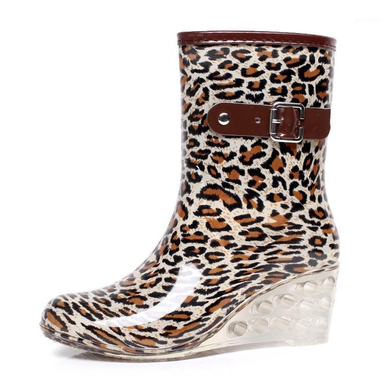 

Vogue WoMen Boots women\x27s Shoes Boots Punk Style Mid Snow Non-Slip Rain Outdoor Rubber Wedge Water Shoes Jly21, Red