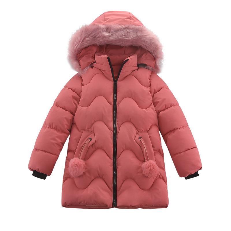 

Thicken Velvet Warm Girls Jacket Winter Cotton Fur Fashion Hooded Coats For Girls Kids Outerwear Christmas Present Coats, Photo color