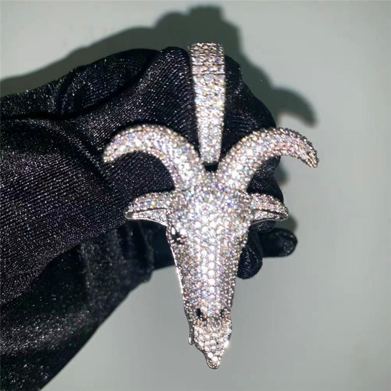 

New Arrived Micro-inlaid Zircon Goat Head Pendant Necklace Iced Out Full Zircon Mens Hip Hop Jewelry Gift
