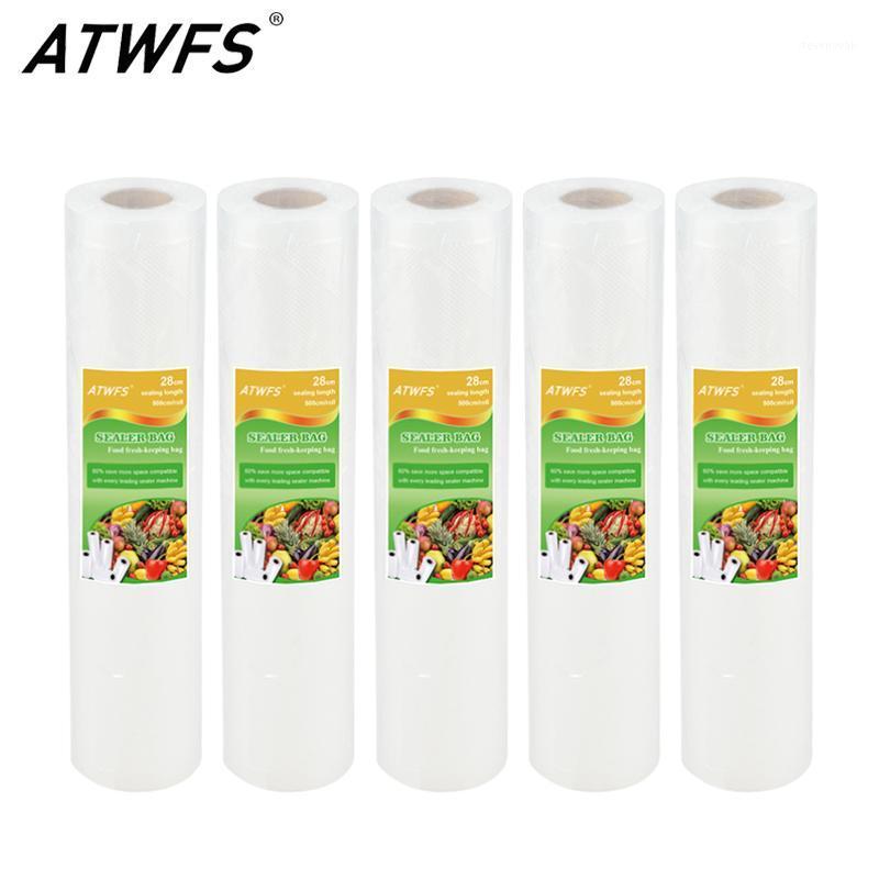 

ATWFS 5 Rolls/lot Vacuum Bags for Vacuum Sealer Bags Packing Machine Storage Bag 12/17/20/25/28cm*500cm1