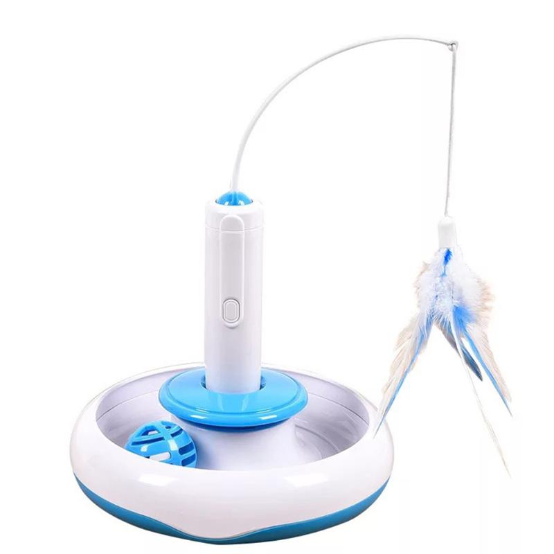 

Feather Entertainment Electric Cat Toys Multifunction Interactive Rotating Funny Teaser Pet