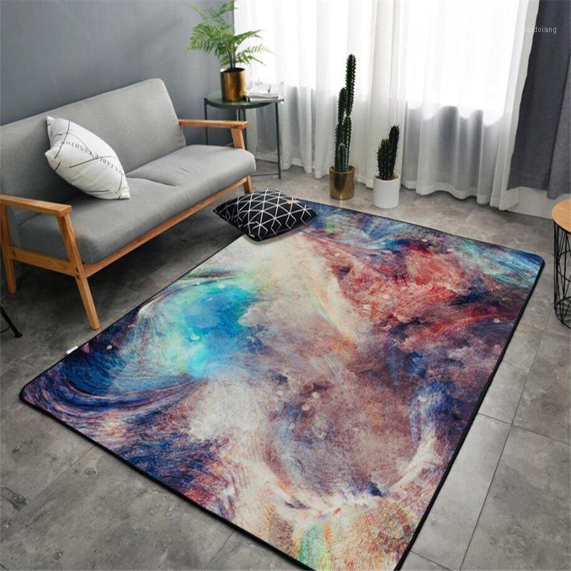 

Nordic style Carpet for living room Abstract color universe space starry sky printed rugs and carpets for home decor Floor Mat1