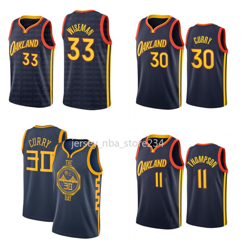 

NCAA Stephen 30 Curry Basketball Jersey Klay 11 Thompson D'Angelo 1 Russell Draymond 23 Green Golden State Warriors Jerseys Men, Black