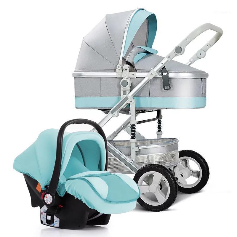 

Baby stroller 3 in 1, baby stroller and car seat set,four wheels strollers,High Landscape Pram Carriage Basket,Luxury travel car1
