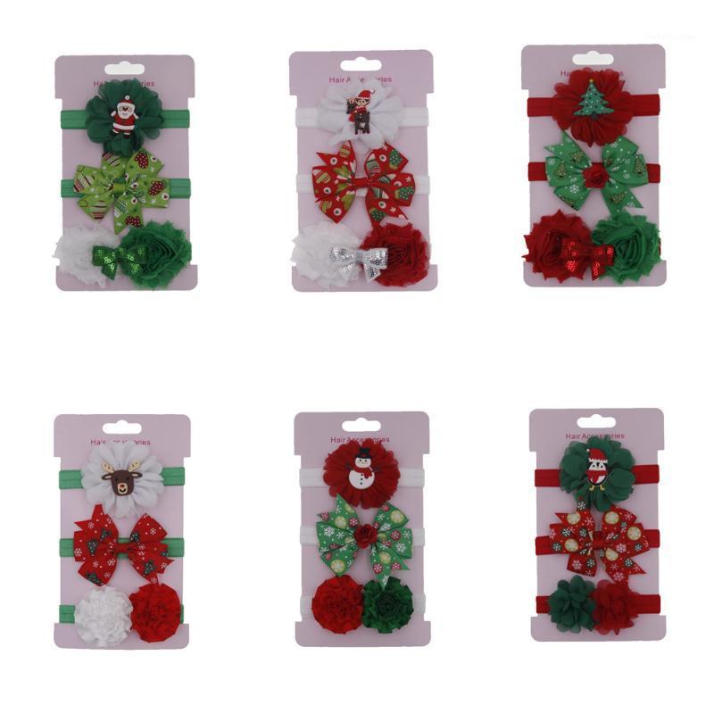 

3-piece elastic floral Christmas headband girl baby princess hairband1