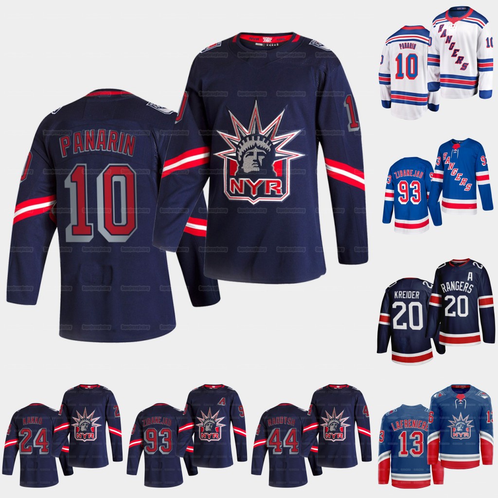 

New York Rangers 2021 Reverse Retro Artemi Panarin Alexis Lafreniere Chris Kreider Mika Zibanejad Pavel Buchnevich Kaapo Kakko Strome, Blue men s-xxxl