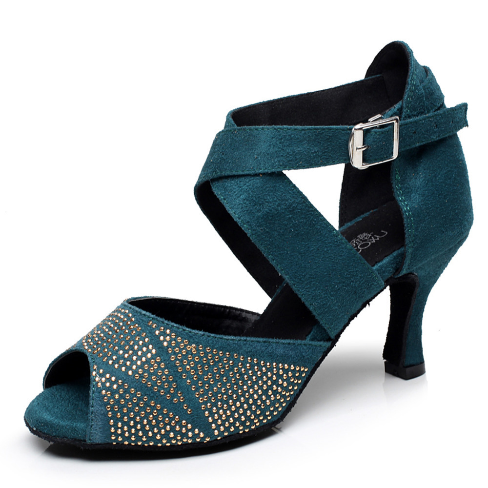 

Outdoor Ballroom Outsole Salsa, High-end Social Shoes, High-heeled Heels, Rhinestones, Latin Women, Dancing Shoes. Mw2u, Six inches heel 1