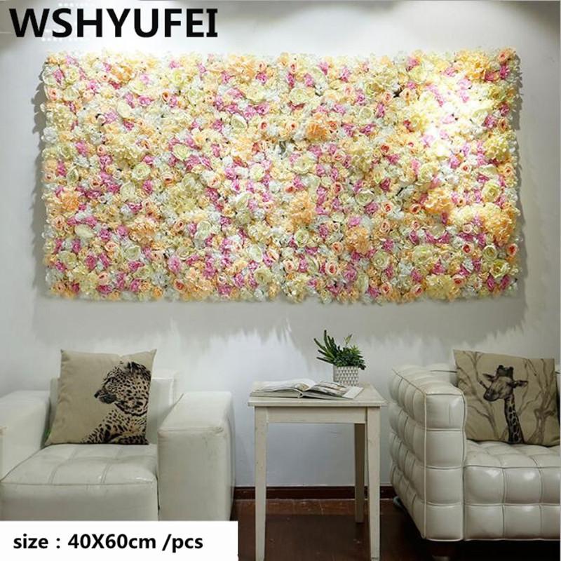 

1pcs 60X40CM Artificial Silk Rose Flower Wall Wedding Christmas Decoration Decorative Silk Hydrangea Wedding Decoration Backdrop