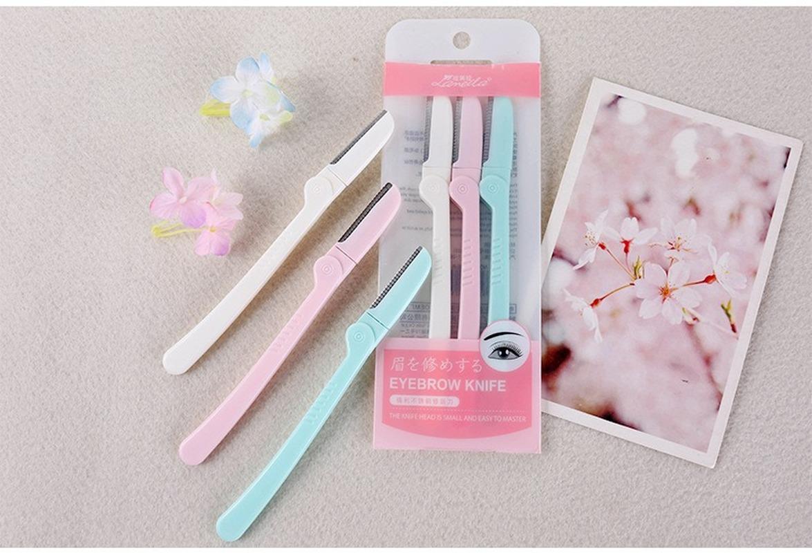 

3pcs Eyebrow Trimmer Face Razor Eyebrow Portable Blades Shaver Knife Hair Remover Set Makeup Eyebrow Profiler Tools For Women