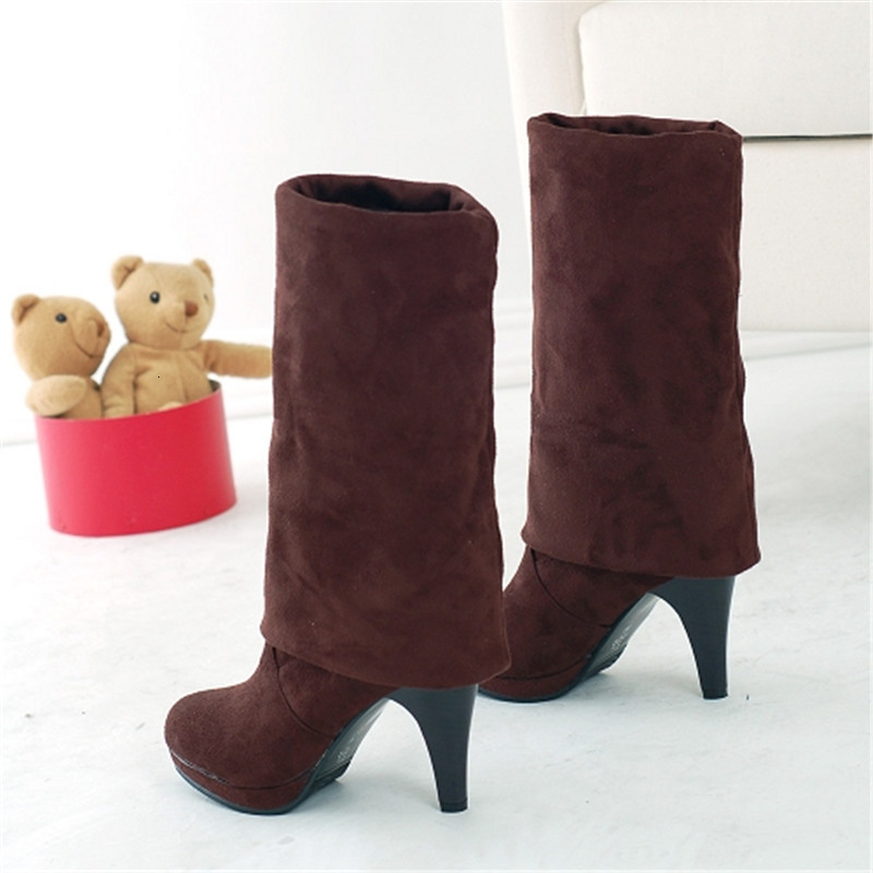 

2021 New Arrival Thigh Women Toe Heels High Long Winter on Knee Boots 0YK5, Brown.