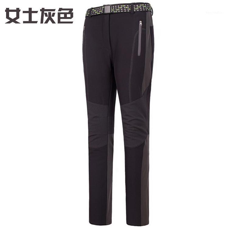

Fashion Large Size Trousers Men's Trousers Outdoor Soft Pants Fleece Ski Pants Outdoor Long Climbing Women's Winter1, Female navy blue