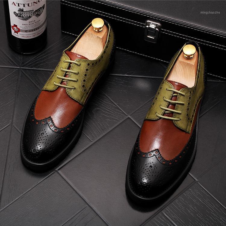 

British retro Men's pointed toe mixed color charming Casual oxford Shoes Male wedding dress prom shoes Sapato Social Masculino1