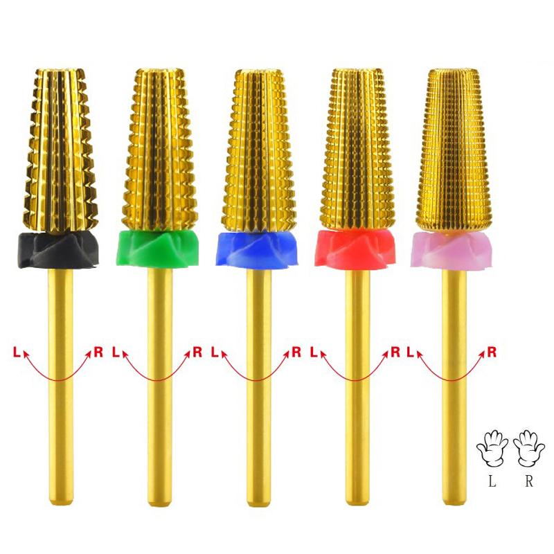 

5PCS/LOT Pro 7mm 5 in 1 Fastest Remove Nail Acrylics or Polish Gels Carbide Nail Drill Bit Milling Cutter Cuticle Clean Tools
