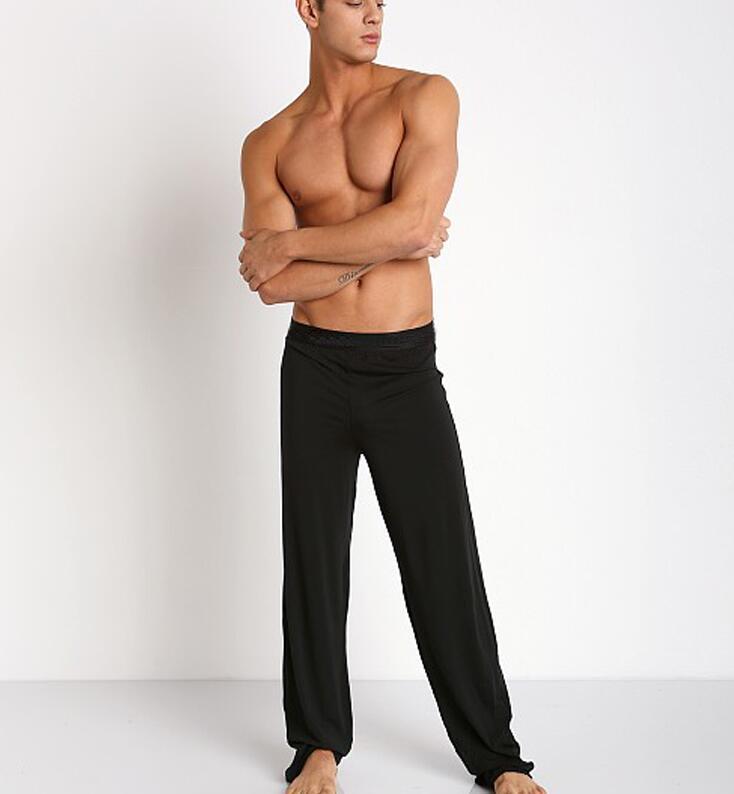 

Free shipping Men's casual home mesh pants yoga pants sexy low-waisted youth net gauze transparent, Black