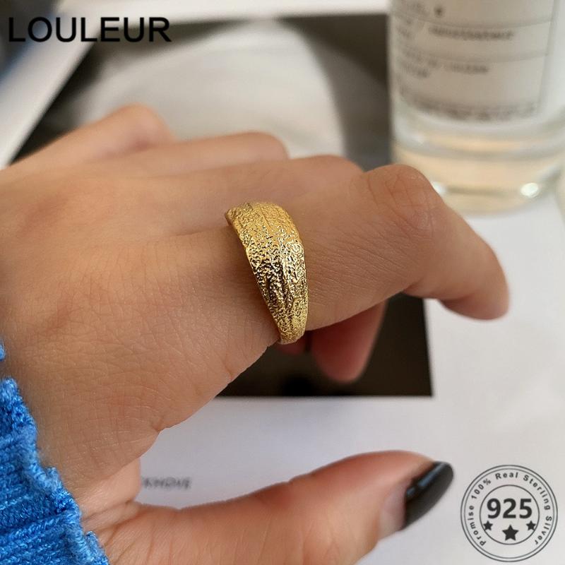

Cluster Rings LouLeur S 925 Sterling Silver Ring Golen Bumpy For Women Jewelry Adjustable Women's 2021