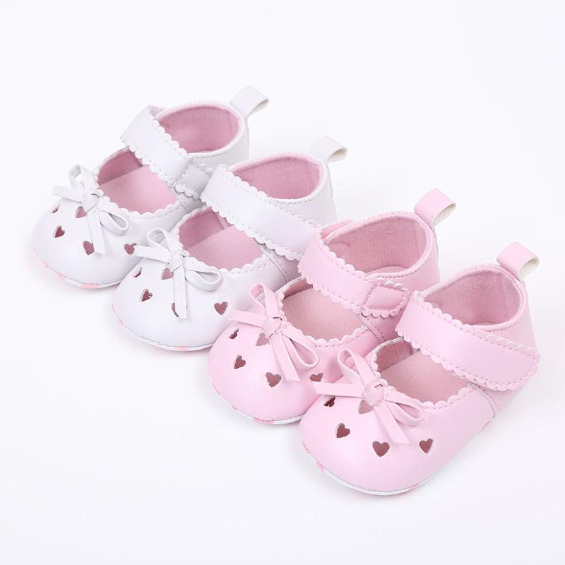 

ROMIRUS 2020 New Ariival Newborn Infant Baby Girls Crib Shoes Soft Sole Anti-slip Sneakers Bowknot Shoes 15, White
