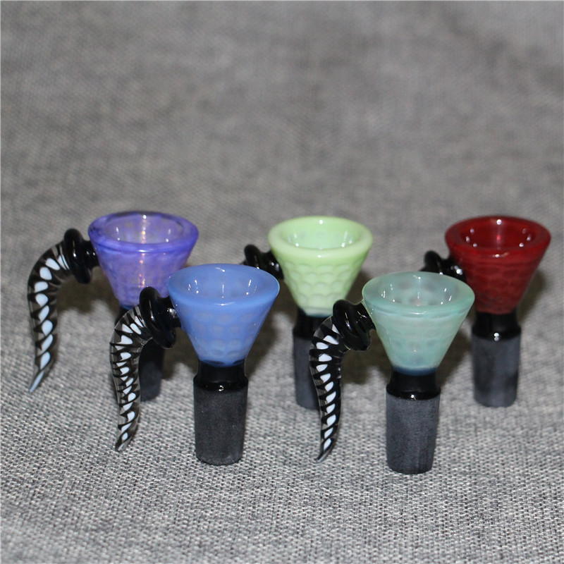

hookahs Thick Bowl Piece for Glass Bong slides Funnel Bowls Pipes 5mm bongs smoking colorful heady wholesaler oil rigs pieces 14mm