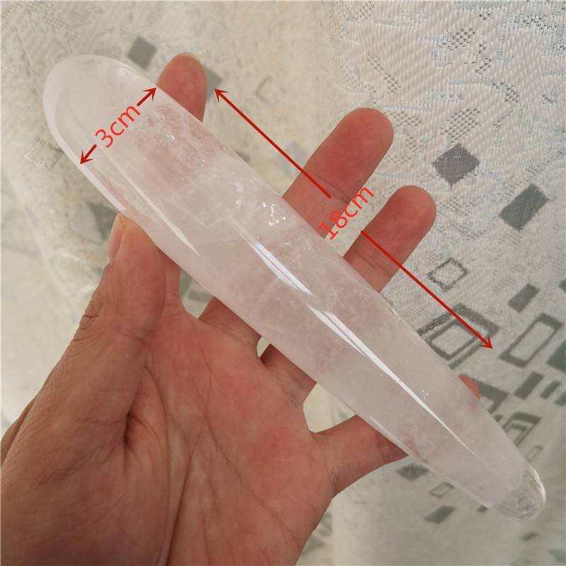

Hot sale 100% natural clear white quartz crystal wand healing crystal large long gemstone yoni massage wand as gift for women1