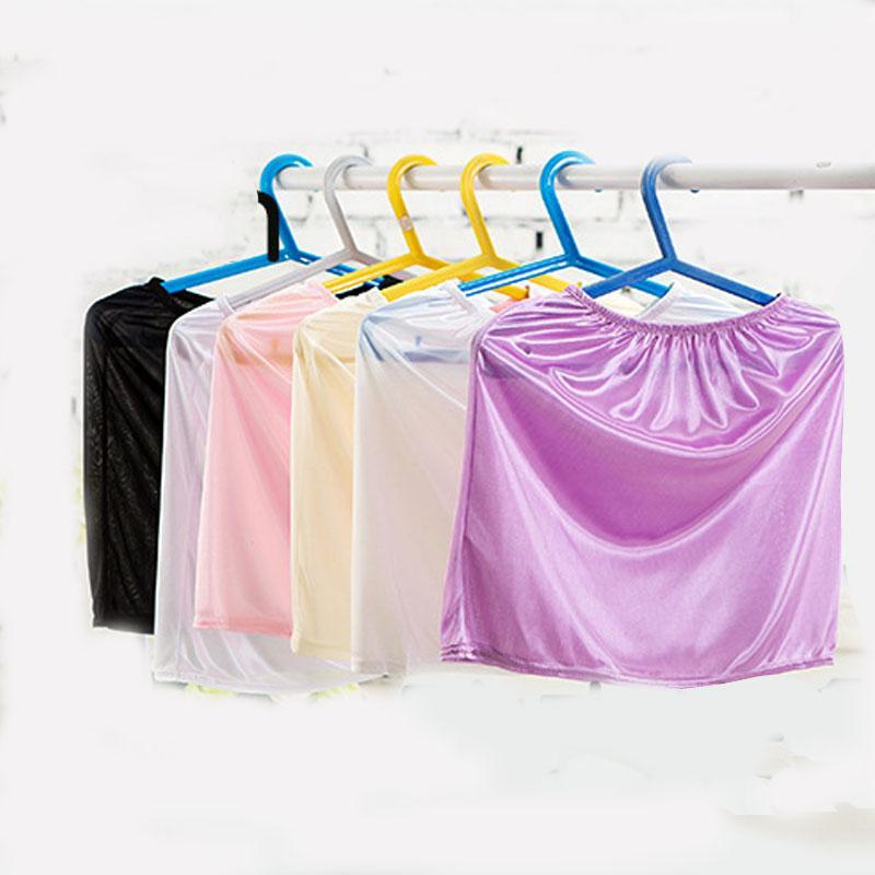 

Imitated Silk Petticoat Underskirt Women Casual Mini Skirts Summer Underdress Vestidos Girls Lady Loose Basic Safety Half Slips1, Black