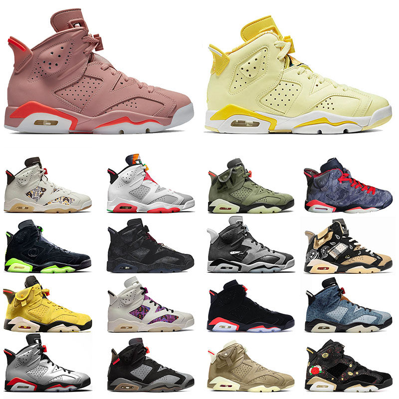

Men Women Jumpman 6 6s Basketball Shoes Millennial Pink VI Singles Day Floral Hare Smoke Grey Mens Sports Sneakers Trainers Size 36-47, 40-47