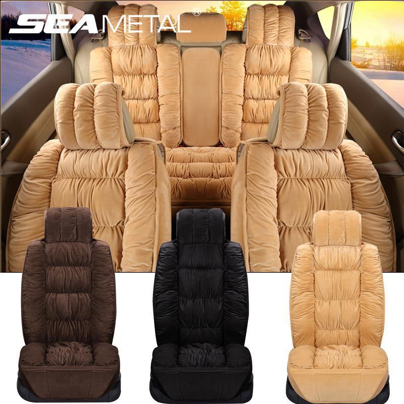 

Car Seat Covers Soft Plush Automobiles Cover Cushion Pad Protector Set Universal Winter Auto Interior Accessories