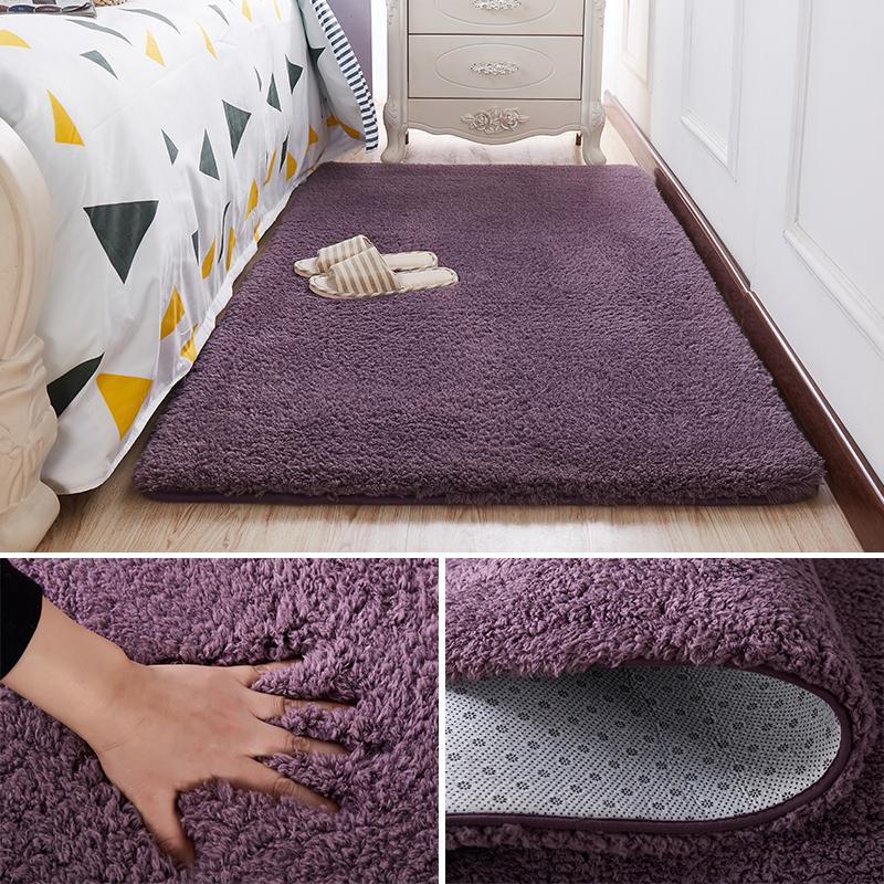 

Carpet Modern Fluffy Rectangular Bedroom Carpets Balcony White Pink Gray Non-slip Polyester Carpet for Living Room 140cm*200cm